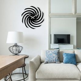 Wallity Enzoclock - S023 Reloj de Pared Decorativo de Metal Negro
